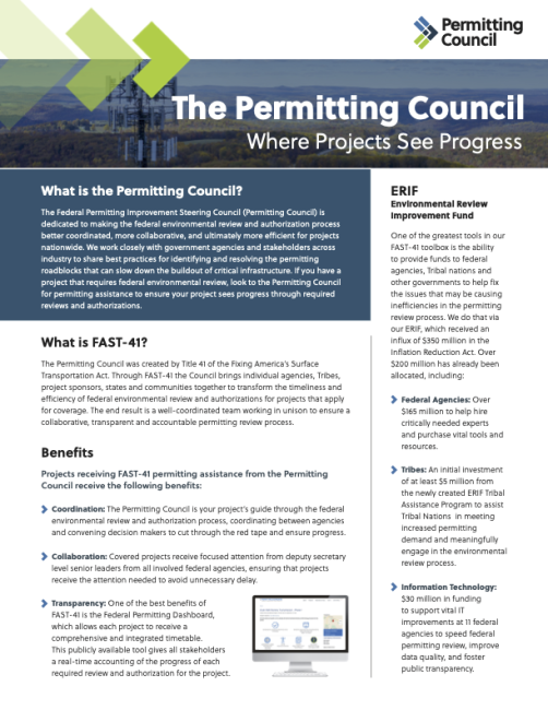 Permitting Council Agency Factsheet Preview Image